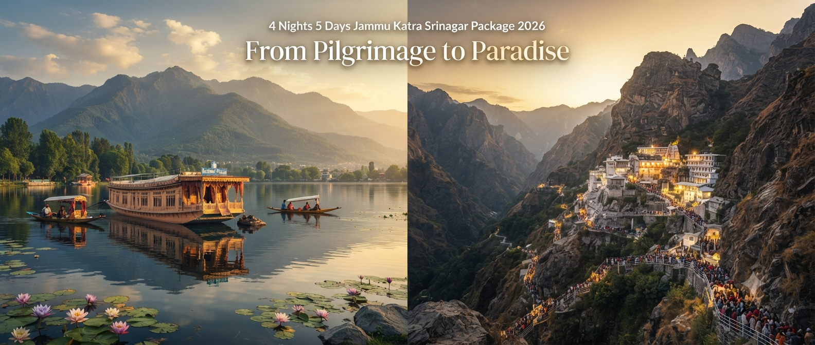 4 nights 5 days jammu katra srinagar package - Vaishno Devi pilgrimage and Dal Lake beauty combined with Nature Connect Travels