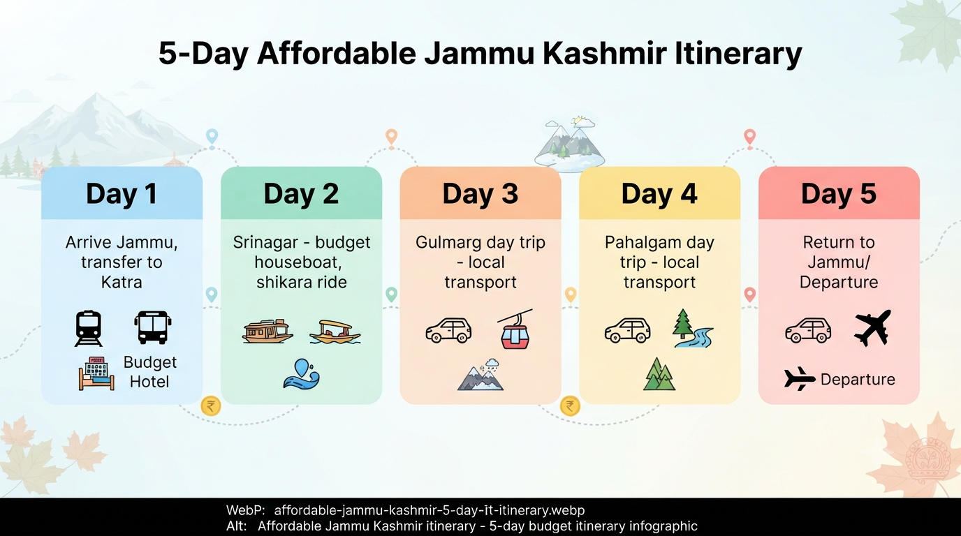 Affordable Jammu Kashmir itinerary - 5-day budget itinerary  