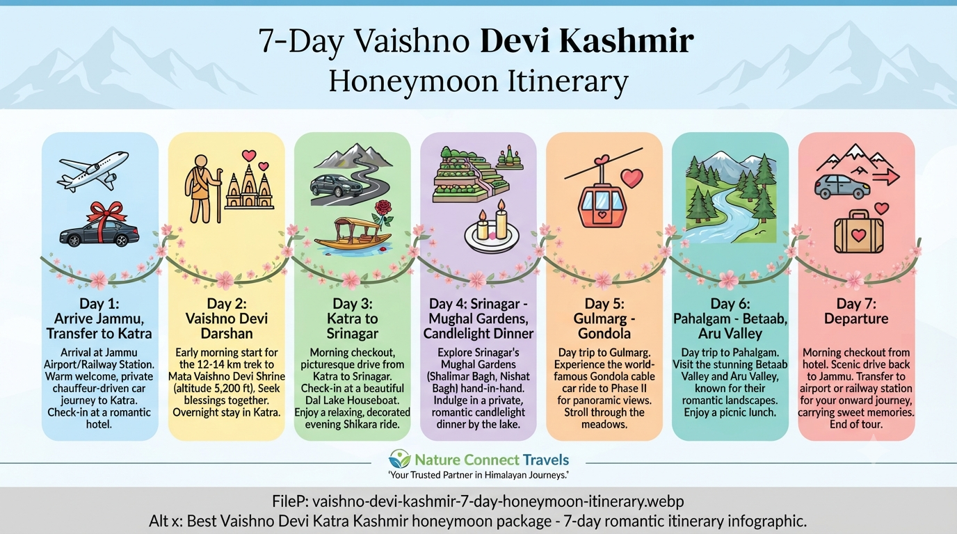 Best Vaishno Devi Katra Kashmir honeymoon package - 7-day romantic itinerary