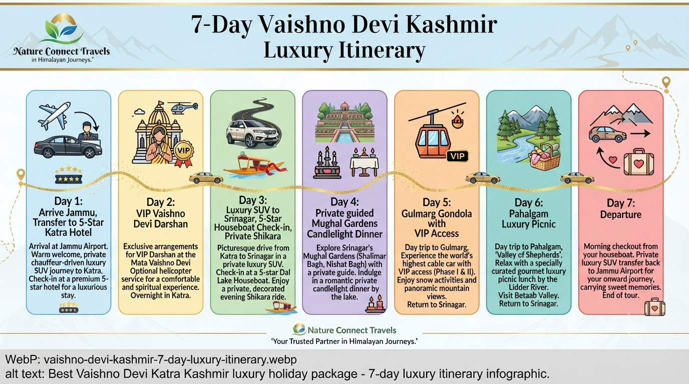 Best Vaishno Devi Katra Kashmir luxury holiday package - 7-day luxury itinerary