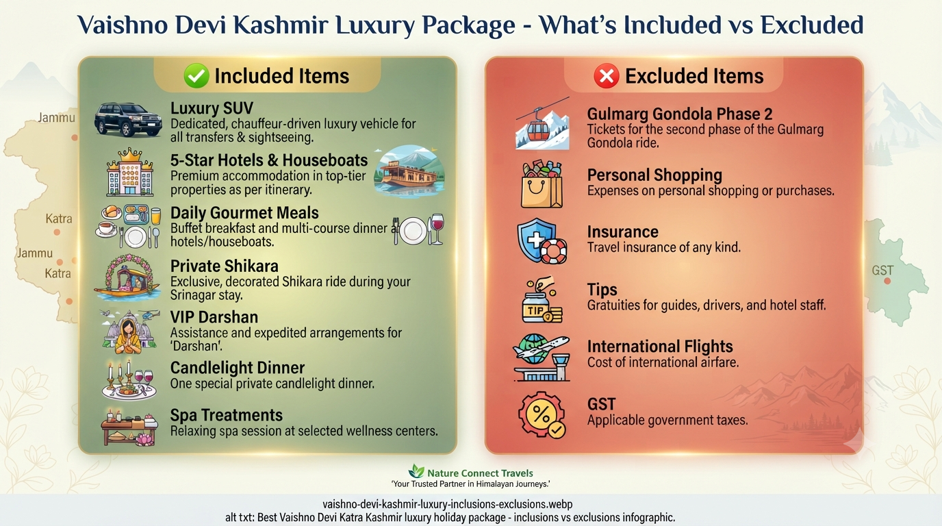  Best Vaishno Devi Katra Kashmir luxury holiday package - inclusions vs exclusions