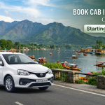 Book cab in Srinagar online - professional sedan with Dal Lake view