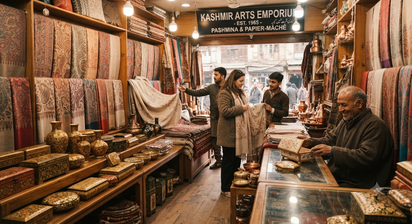4 Nights 5 Days Srinagar Gulmarg Pahalgam Itinerary Cost 2026 15 Day 5 of 4 nights 5 days Srinagar Gulmarg Pahalgam itinerary cost — Srinagar departure and shopping