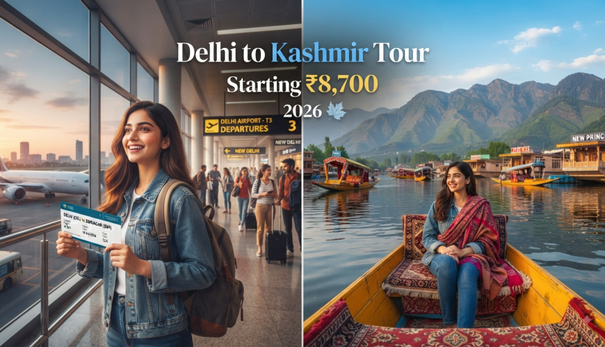 Delhi to Kashmir tour package with price - seamless journey from Delhi to Dal Lake with Nature Connect Travels