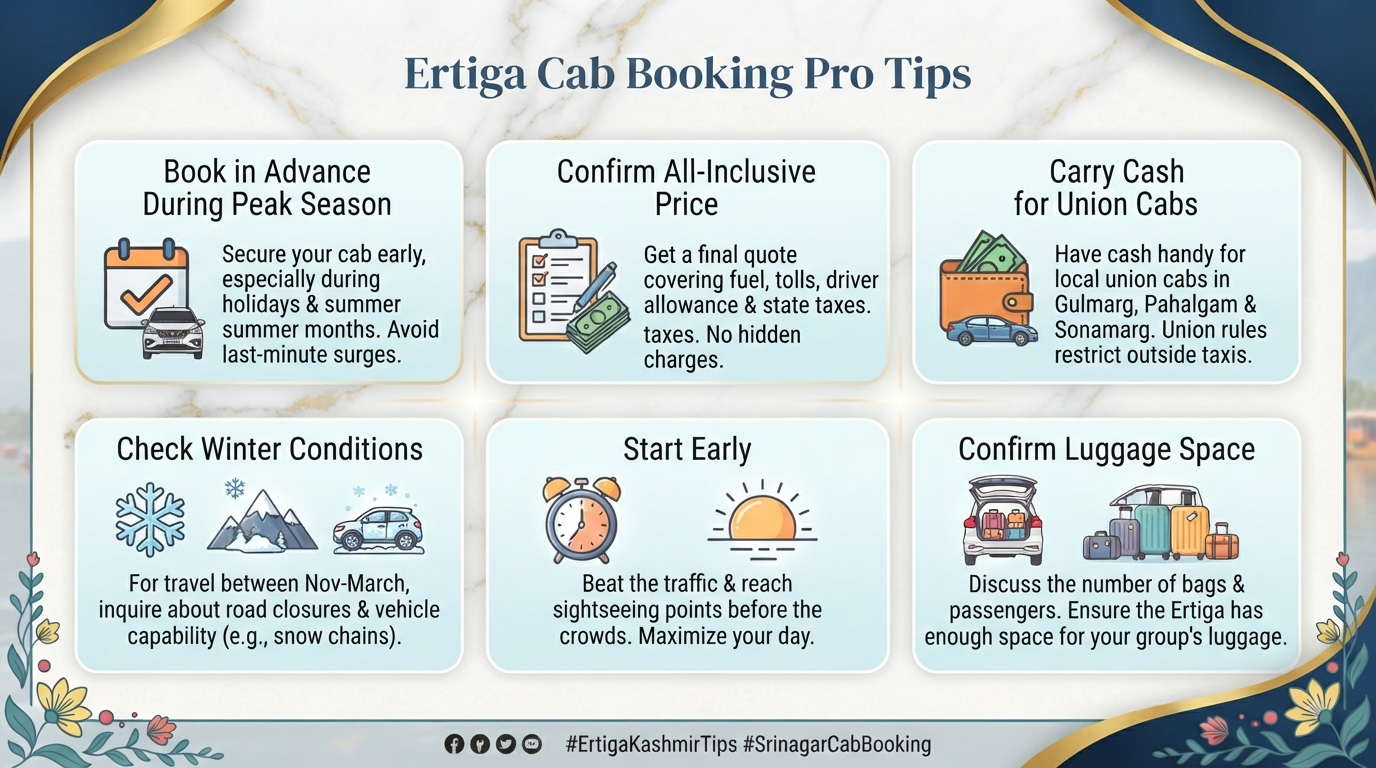 Ertiga Cab Booking Srinagar 2026 | ₹2,600/Day | Book Now 14 Ertiga cab booking Srinagar
