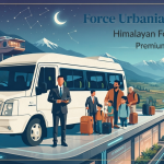 Force Urbania booking Srinagar - premium Force Urbania tempo traveller with group at scenic Dal Lake location Nature Connect Travels