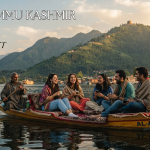 Affordable Jammu Kashmir itinerary - budget travelers on shikara ride on Dal Lake with Nature Connect Travels