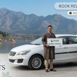 How to book reliable taxi in Kashmir - professional driver with clean sedan at scenic location Nature Connect Travels
