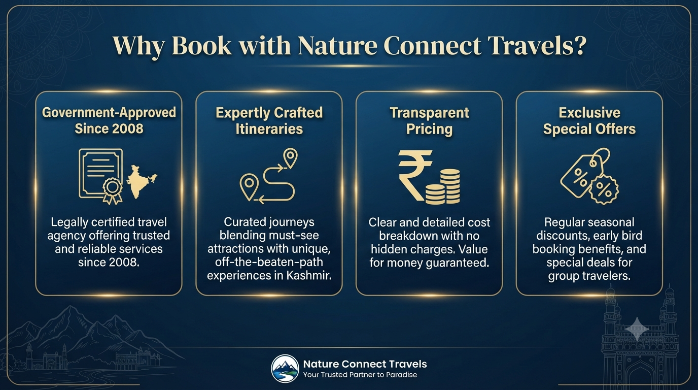 Hyderabad to Kashmir packages - why choose Nature Connect Travels