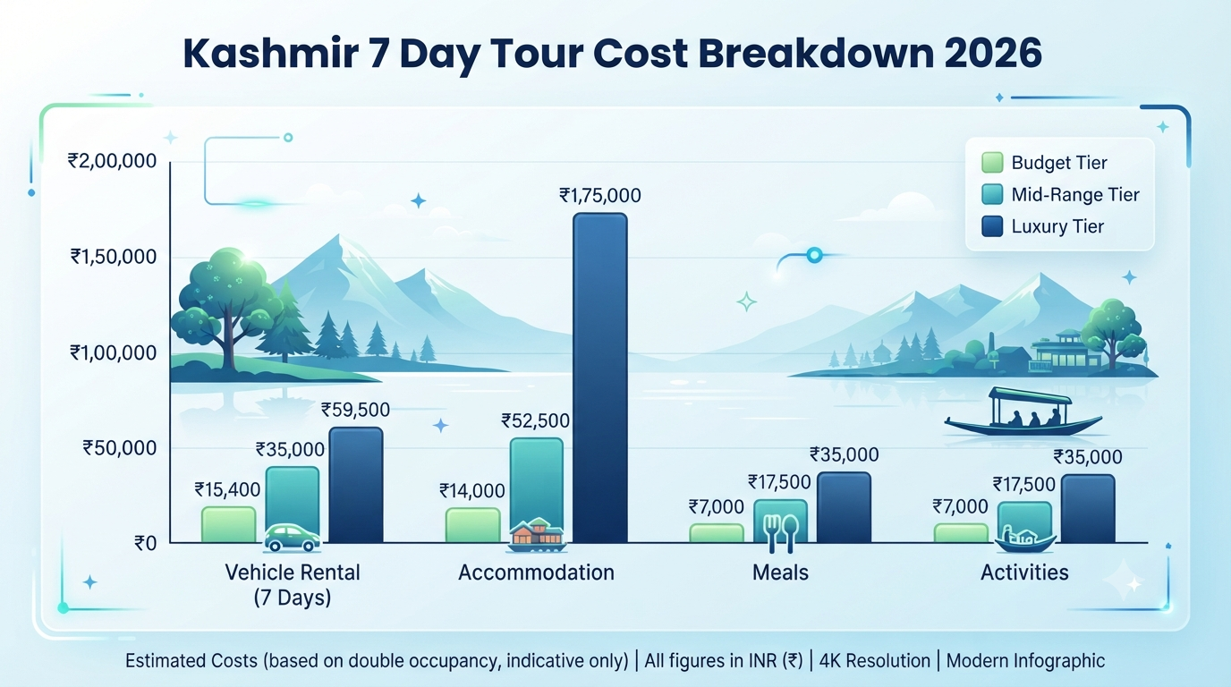 Kashmir 7 Day Tour Package by Car 2026 | ₹18,000-₹2,00,000+ 9 kashmir 7 day tour package by car