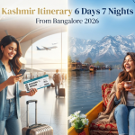 Kashmir itinerary 6 days 7 nights from Bangalore - seamless journey from Kempegowda Airport to Dal Lake with Nature Connect Travels