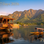 Kashmir itinerary 7 days - Dal Lake houseboat and shikara at sunset with Nature Connect Travels
