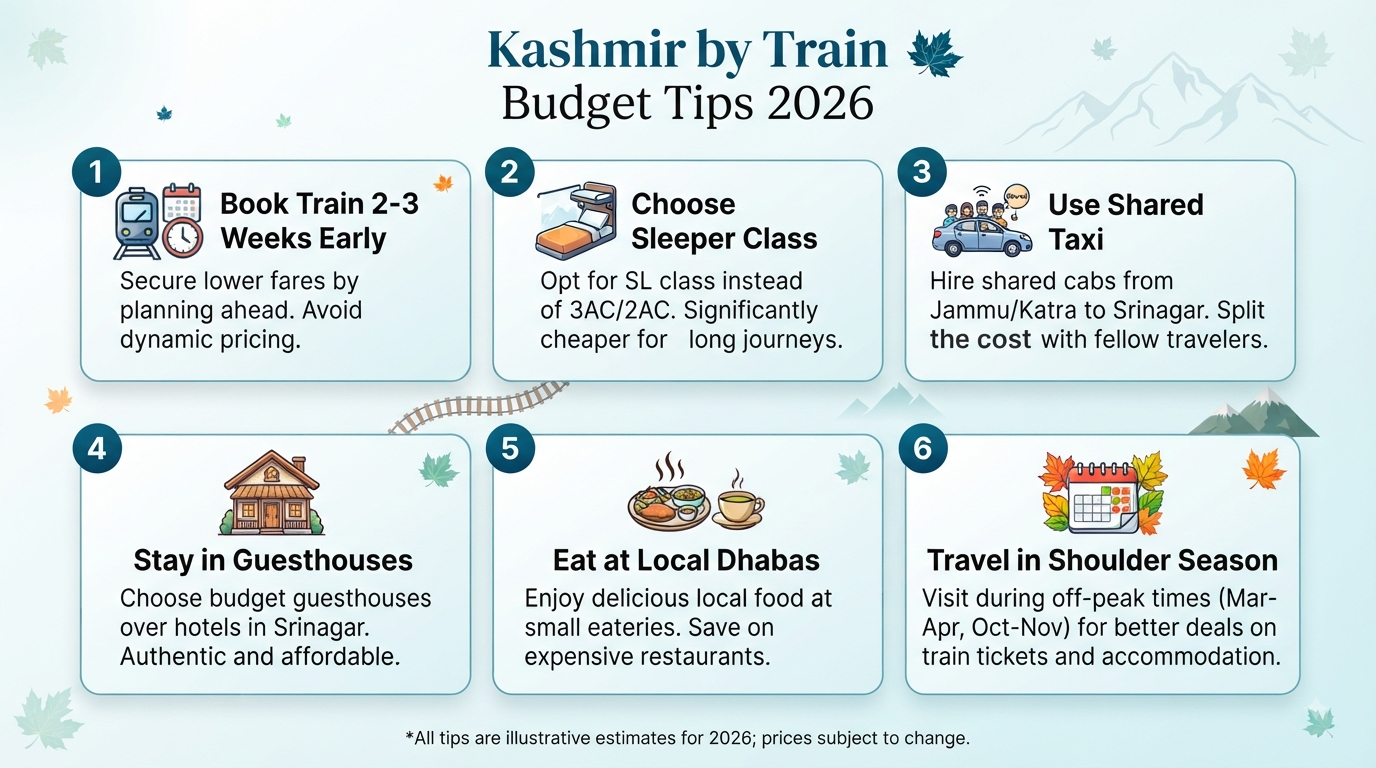 Kashmir package by train price - money-saving tips infographic