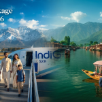 Kashmir tour package from Lucknow - travelers arriving in Srinagar with houseboat on Dal Lake
