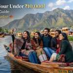 Kashmir tour package under 10000 - budget travelers enjoying shikara ride on Dal Lake with Nature Connect Travels