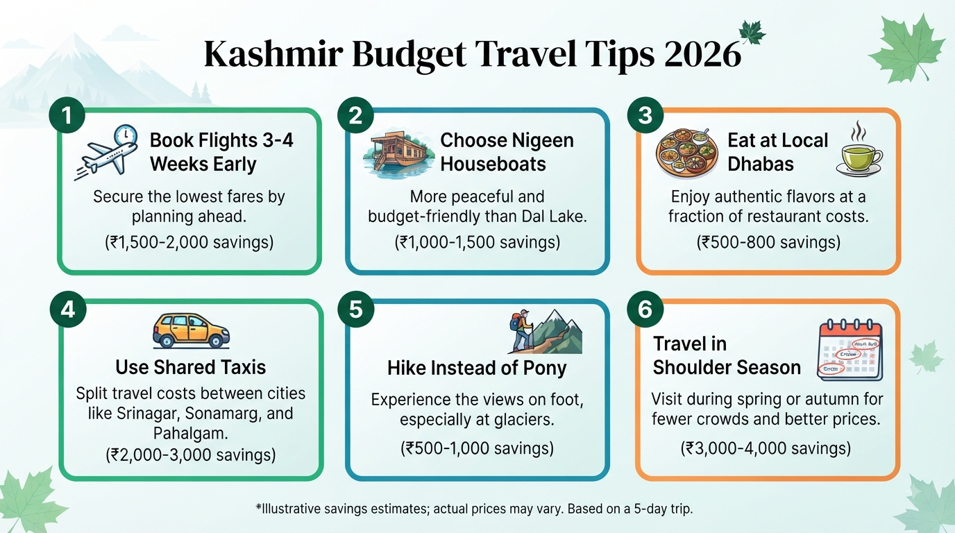 Kashmir tour package under 10000 - money-saving tips infographic