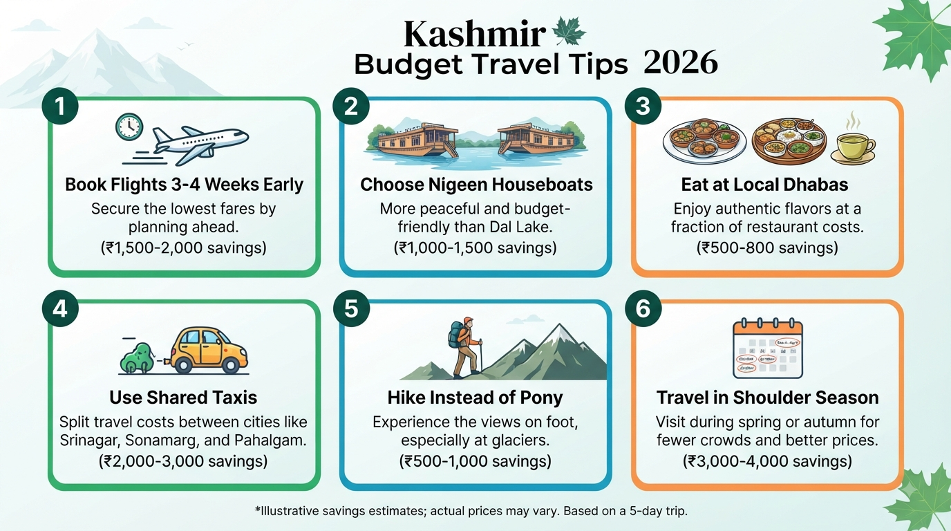 Kashmir Tour Package Under 15000: Budget Guide 2026 | ₹12,800 12 Kashmir tour package under 15000 - money-saving tips infographic