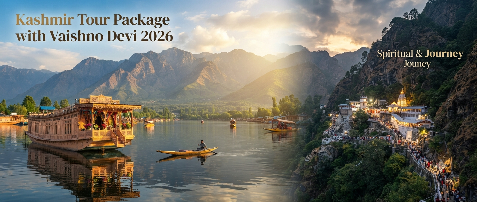 Kashmir tour package with Vaishno Devi - Dal Lake beauty and spiritual pilgrimage combined with Nature Connect Travels