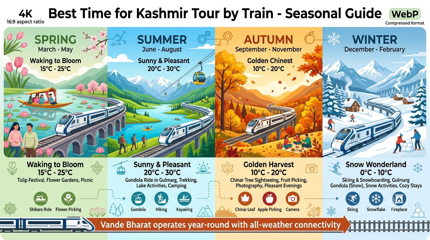 Kashmir Tour Packages by Train 2026 | ₹42,400+ | Vande Bharat & Bharat Gaurav 17 Kashmir tour packages by train