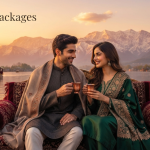 Kashmir tour packages for couple - romantic couple on shikara Dal Lake sunset Nature Connect Travels