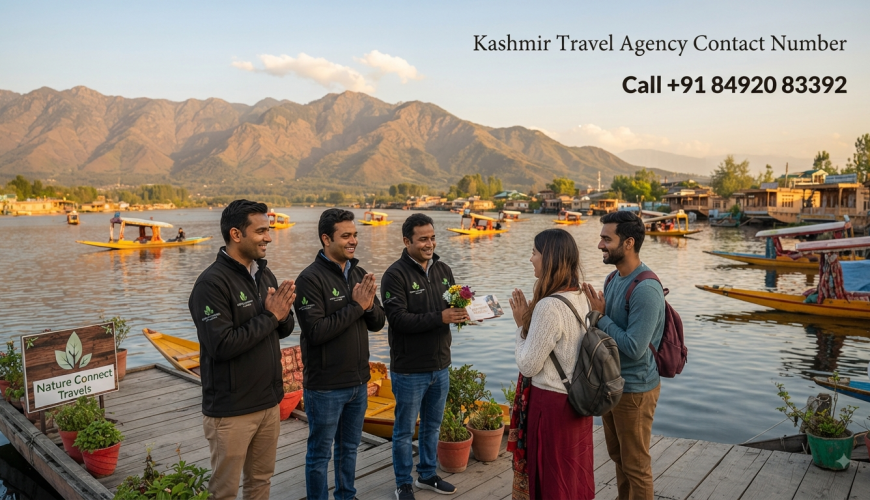 Kashmir travel agency contact number - Nature Connect Travels team welcoming travelers