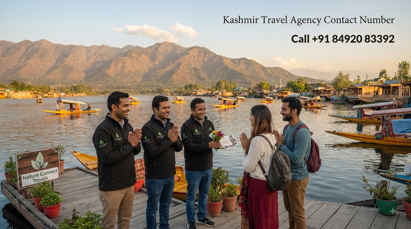Kashmir travel agency contact number - Nature Connect Travels team welcoming travelers