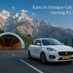 Katra to Srinagar cab service - sedan driving through scenic NH44 highway