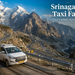 SUV driving through the Himalayan landscape with Nature Connect Travels