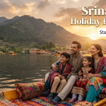 Srinagar holiday packages - happy travelers enjoying shikara ride on Dal Lake with Nature Connect Travels