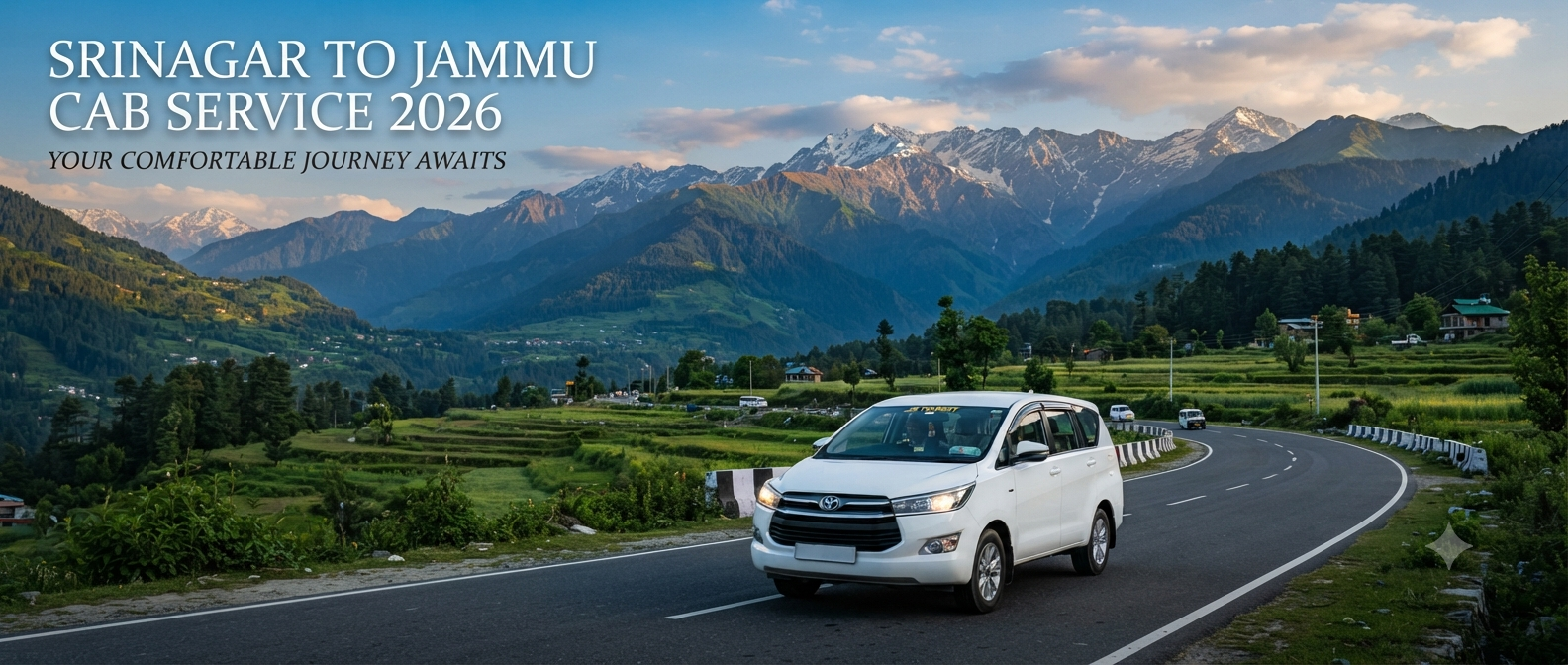 Srinagar to Jammu cab service - SUV driving through the scenic NH44 highway with Nature Connect Travels