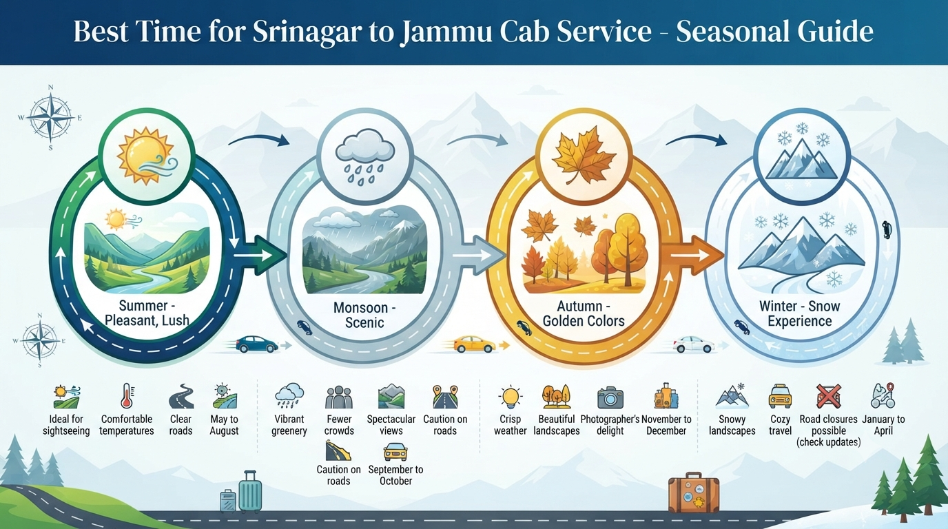 Srinagar to Jammu cab service - seasonal guide