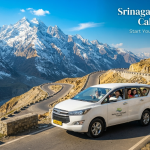 Srinagar to Ladakh cab fare - SUV driving through the Himalayan landscape with Nature Connect Travels.