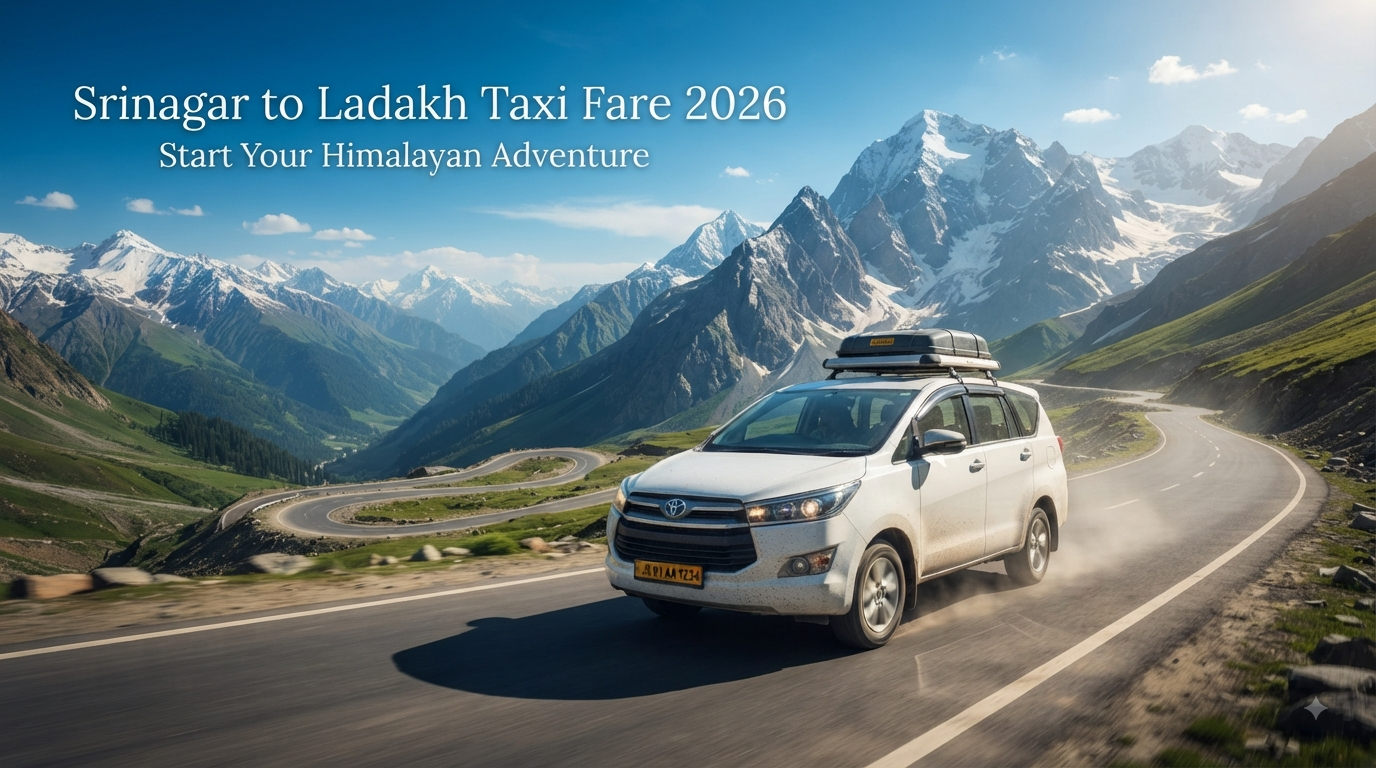 Srinagar to Ladakh taxi fare - SUV driving on the scenic Himalayan route with Nature Connect Travels