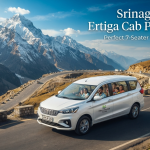 Srinagar to Leh Ertiga cab price - Maruti Ertiga 7-seater SUV driving through the Himalayan landscape with Nature Connect Travels