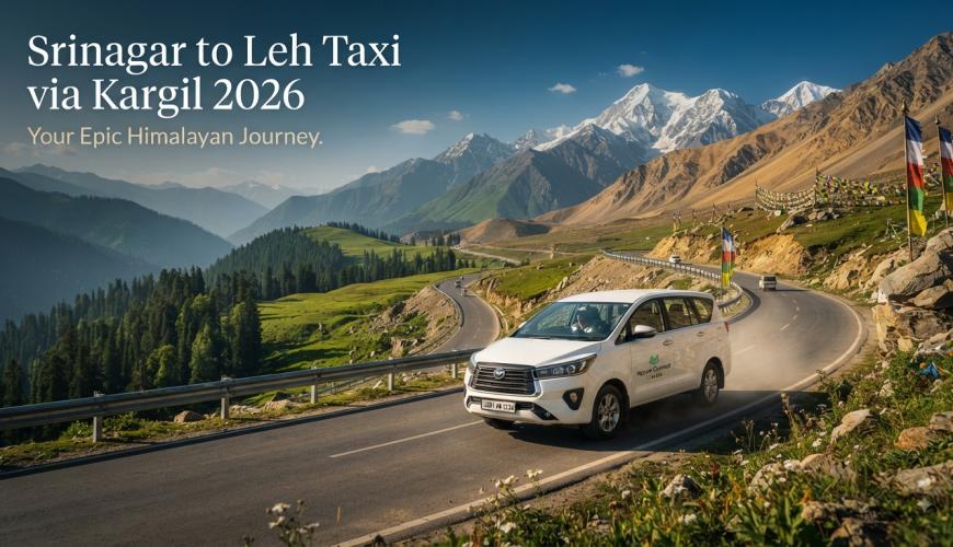 Srinagar to Leh taxi via Kargil - SUV driving through the dramatic Himalayan landscape with Nature Connect Travels