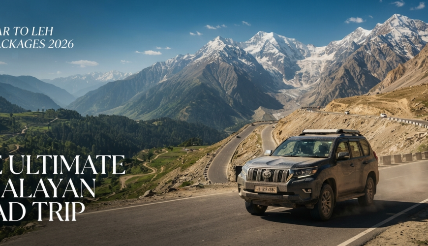 Srinagar to Leh tour packages - SUV driving through the Himalayan landscape from Kashmir to Ladakh with Nature Connect Travels