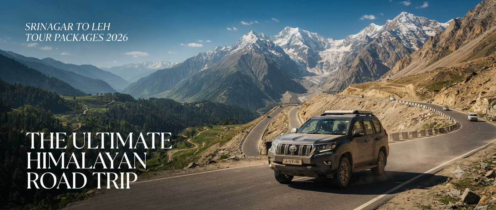 Srinagar to Leh tour packages - SUV driving through the Himalayan landscape from Kashmir to Ladakh with Nature Connect Travels