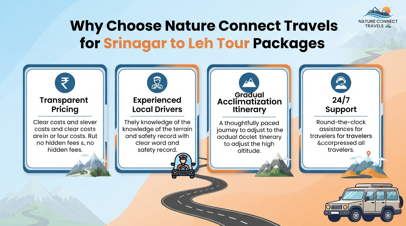 Srinagar to Leh tour packages - why choose Nature Connect Travels