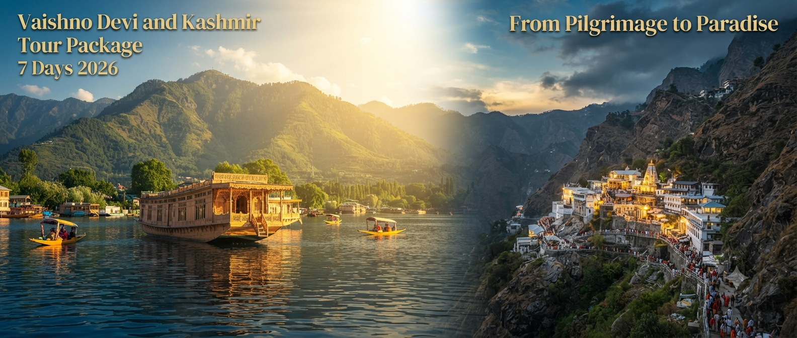 Vaishno Devi and Kashmir tour package 7 days - spiritual pilgrimage and Dal Lake beauty combined with Nature Connect Travels