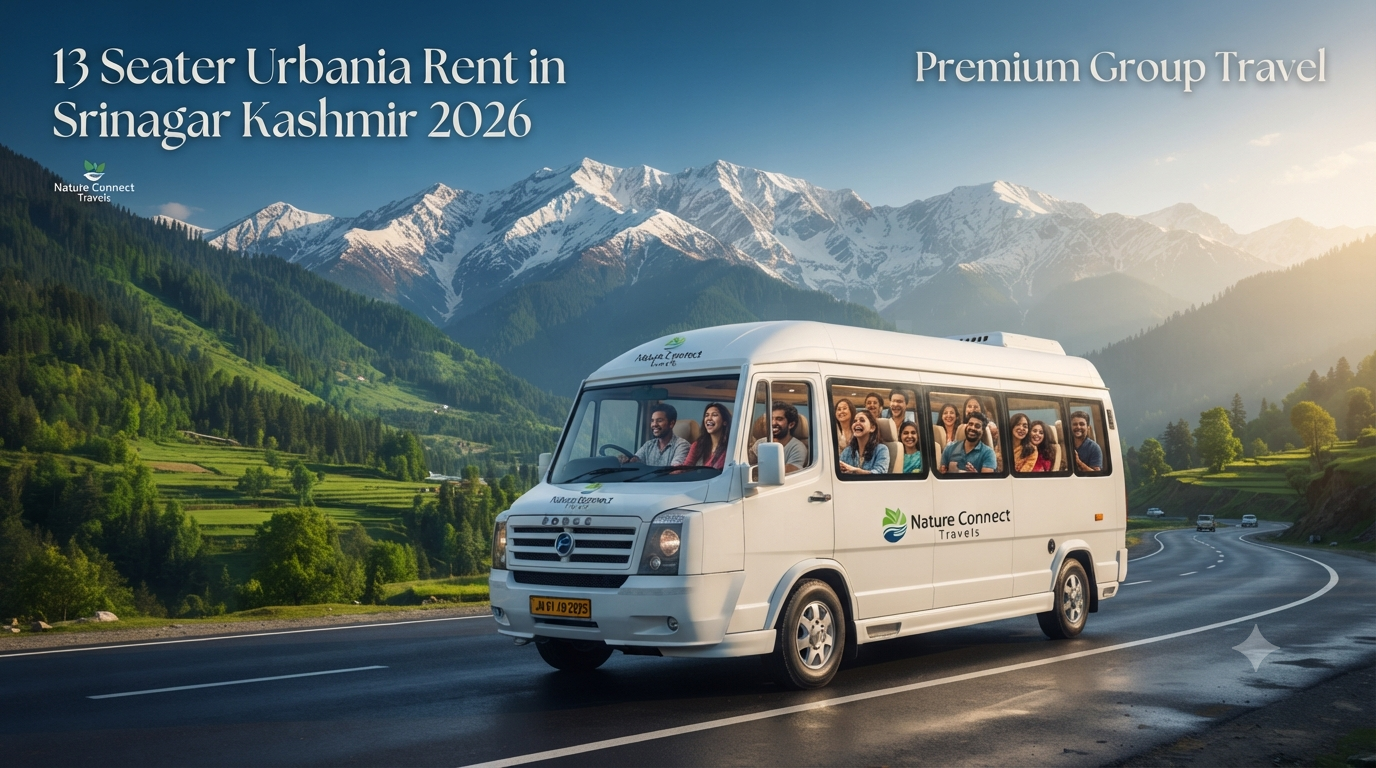 3 seater Urbania rent in Srinagar Kashmir - luxury tempo traveller with Nature Connect Travels