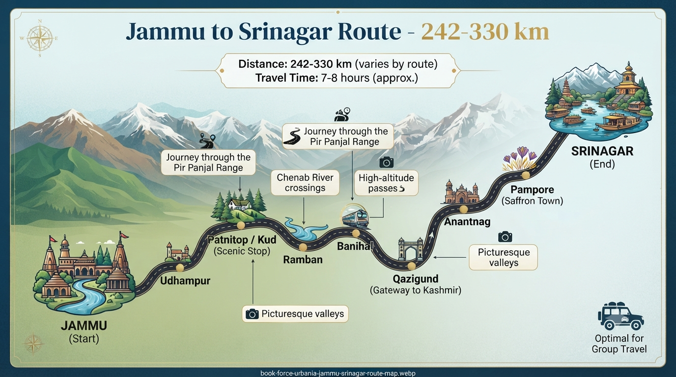 Book Force Urbania from Jammu to Srinagar - inclusions vs exclusions