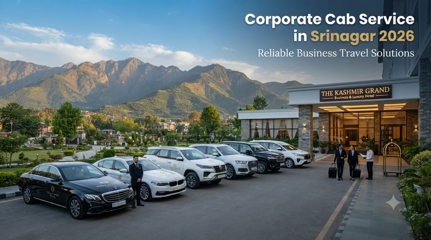 Corporate cab service in Srinagar - professional fleet for business travel with Nature Connect Travels.