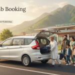 Ertiga cab booking Kashmir - white 7-seater AC vehicle with driver at Srinagar airport for family travel