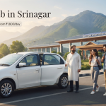 Etios cab in Srinagar - white Toyota Etios sedan with driver at Srinagar airport for budget travel
