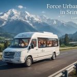 Force Urbania rental in Srinagar - luxury tempo traveller driving through the Himalayas with Nature Connect Travels