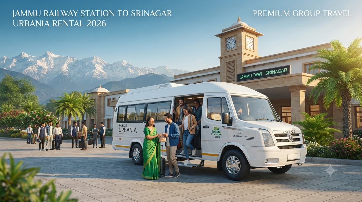 Jammu railway station to Srinagar Urbania rental - luxury tempo traveller at Jammu Railway Station with Nature Connect Travels