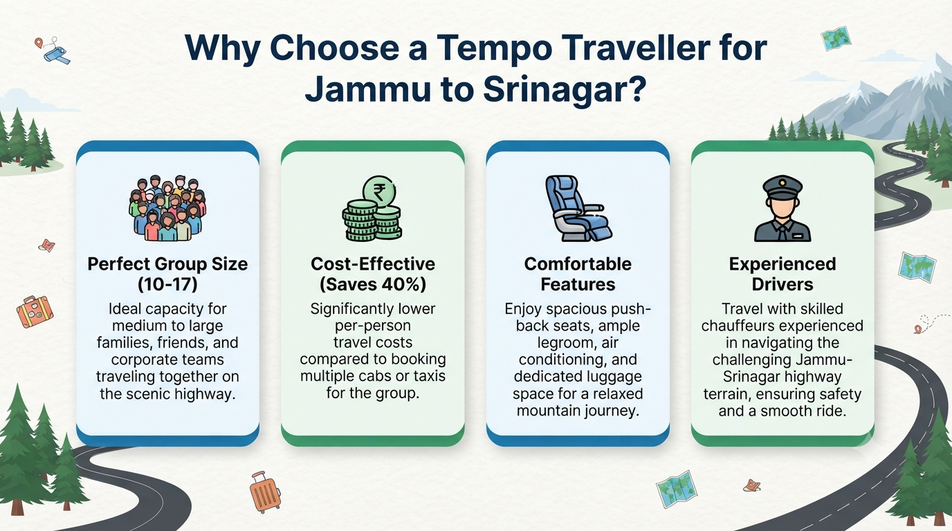 Jammu to Srinagar tempo traveller - why choose tempo traveller