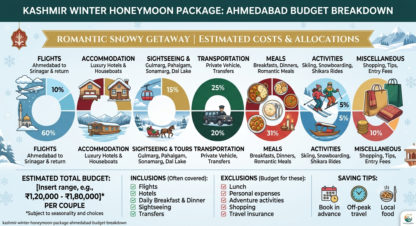 Kashmir Winter Honeymoon Package from Ahmedabad Gujarat | Nature Connect 12 Budget Breakdown Infographic Place after this section. Filename kashmir-winter-honeymoon-package-ahmedabad-budget-breakdown