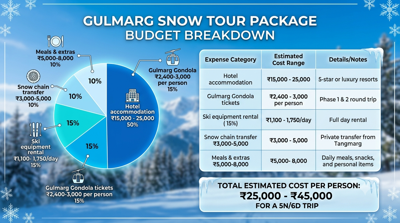 Gulmarg snow tour package budget breakdown
