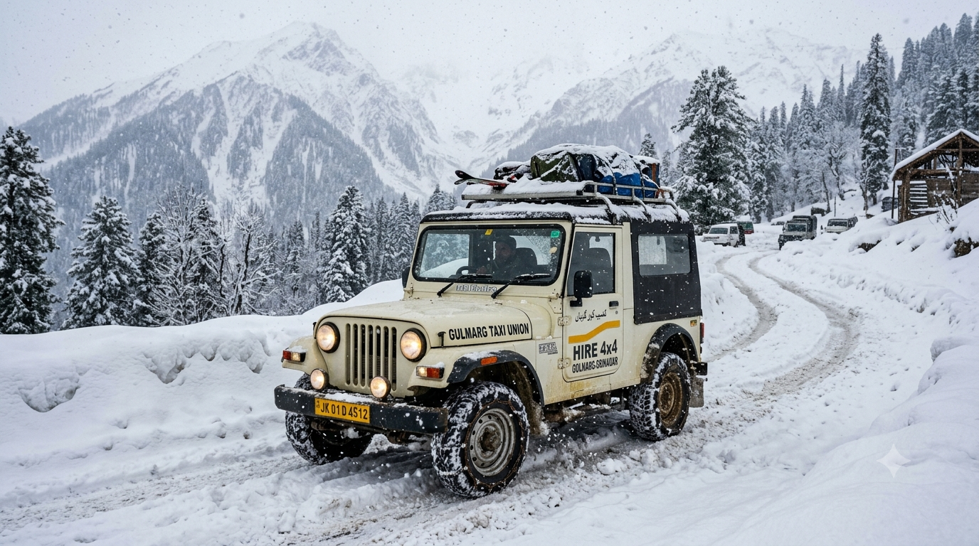 Hire 4x4 SUV Taxi in Gulmarg for Heavy Snow